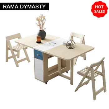 Модерен сгъваема маса за хранене, мебели yemek masasi многофункционален правоъгълна маса за хранене с 4 стола