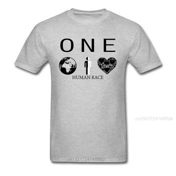 Мъжки t-shirt WE ' RE ALL ONE, Сива тениска One World Love, Тениски, Екип, Тениска, Памучен Облекло За Възрастни По Поръчка за Подарък За Деня на Благодарността