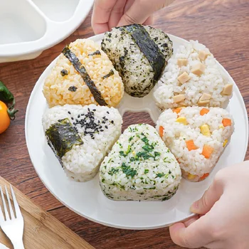 Набор За Приготвяне на Суши с 6 Кухини САМ, под Формата на Суши, Ориз, топчета Онигири, Хранително-вкусовата Прес, Триъгълна Форма За Приготвяне на Суши, Японски Кухненски Принадлежности за Bento