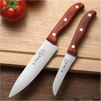 Нож за плодове Shibazi с дървена дръжка, кухненски аксесоари, нож за суши, нож за рязане, Нож на главния готвач, кухненски инструменти за приготвяне на сашими
