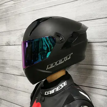 Полнолицевый сигурен мотоциклет шлем с двойни лещи последната версия ABS Материал Каска за мотокрос мотоциклети