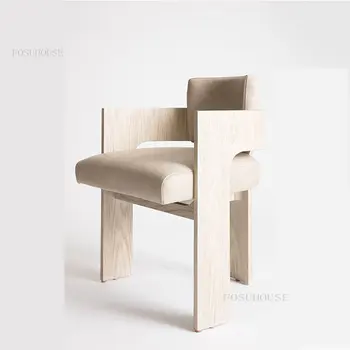Прости трапезни столове от масивно дърво, скандинавските леки Луксозни столове с облегалка, Модерен Мебели за трапезария, Дизайнерски стол за кафе в хотела