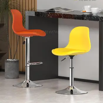 Скандинавски бар стол с мляко чай магазин, рецепция, високо столче, касов апарат, въртящ се стол, модерен просто домашен столче за хранене
