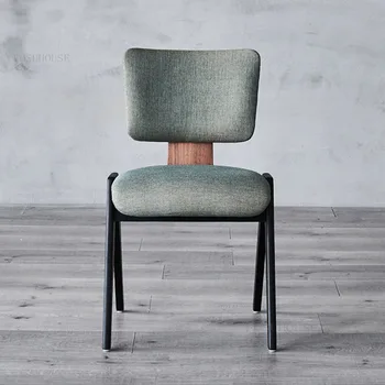 Скандинавските Трапезни столове от изкуствена кожа за хранене, маса за хранене, стол за почивка, ретро Дизайн на домашен стол за кафе от масивна дървесина
