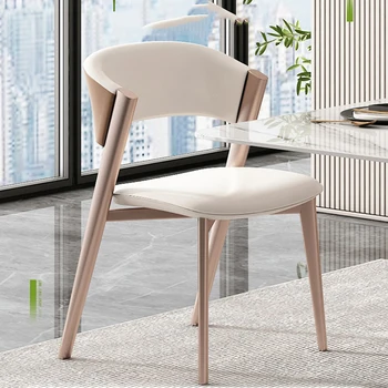 Суета Дизайнерски трапезни столове Ергономични Луксозни Високи Метални Трапезни столове Кожено кухненски мебели Sillas De Comedor Модерни Мебели