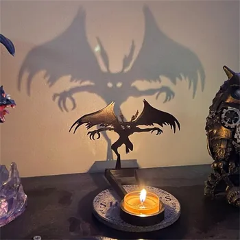 Сянка свещници за Хелоуин, благородна обновен модел, реколта проекция на ужас, тъмни подложки за свещи, украса за Хелоуин