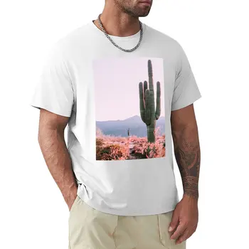 Тениска с изображение на кактус в пустинята, естетична облекло, тениски по поръчка, тениски, потници в големи размери, мъжки реколта тениски