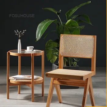 Трапезни столове от масив ратан, Мебели за хола, на облегалката на Стола за почивка, дизайнерски столове за трапезария от японска череша