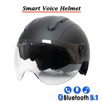 Умен Мотоциклет Шлем Bluetooth 5.1 Музикален Плейър С Вградена Акумулаторна Батерия Оборудване За Конна Езда, За Да Се Движите Хендсфри