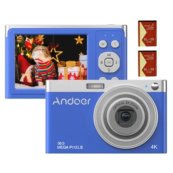 Цифров фотоапарат Andoer 4K камера 50 Mp, 2,88 