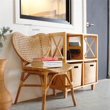 Японски трапезни столове от ратан за спалня, кухня, ресторант, стол с облегалка, модерен проста мебели за дома, стол за почивка на балкона